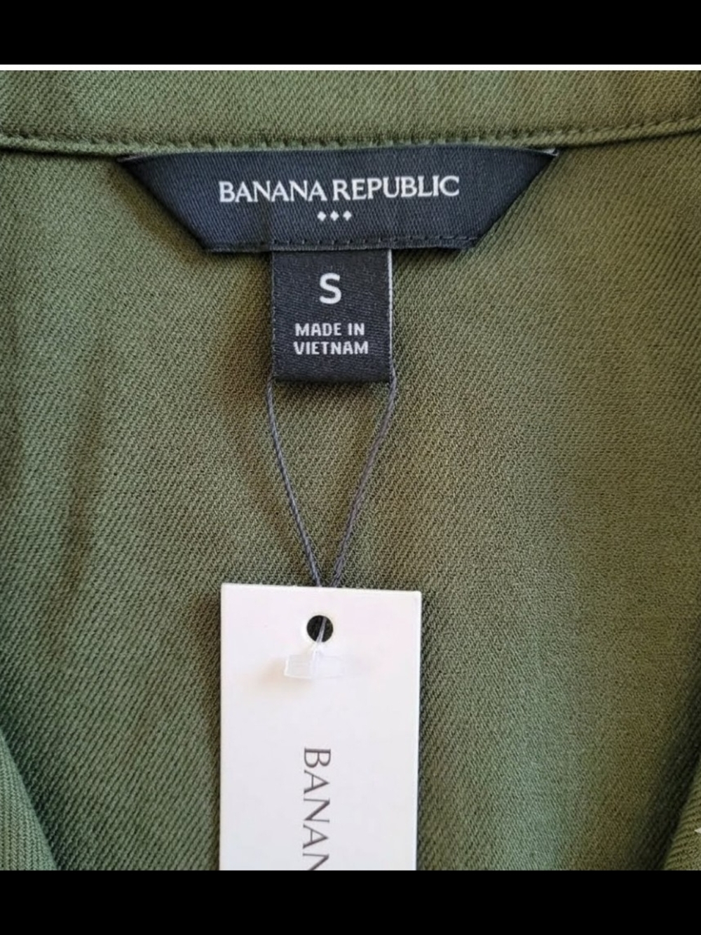 Banana Republic Olive Green Sleeveless Button Down Knit Shirt Dress - Picture 8 of 9